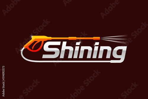 Shining wash lettering logo, Shining wash logo
