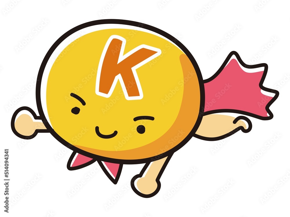 K(カリウム)のキャラクターのイラスト Stock Vector | Adobe Stock