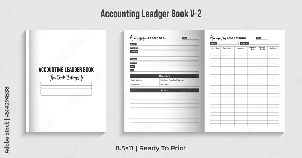 Accounting Ledger Logbook, Accounting Record Book Accounting Ledger Logbook, Accounting Record Book