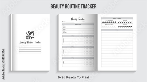 Beauty Routine Tracker. Beauty Logbook. Makeup Tracker