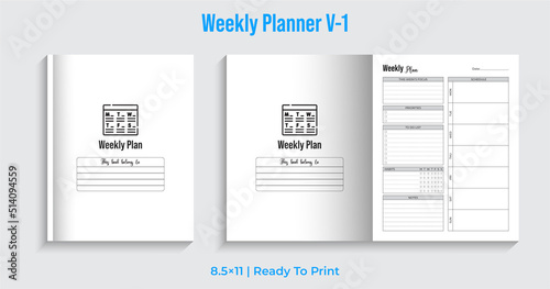 Editable Weekly Planner, 2023 Calendar Agenda Planner 2023 | Weekly Schedule 2023 (ID: 514094559)