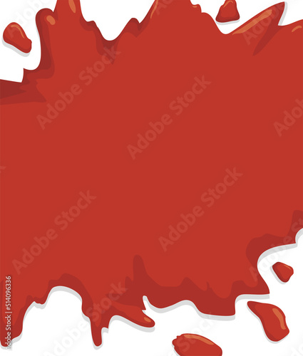Template sign with red splatter in cartoon style, Vector illustration