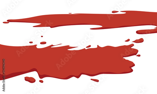 Design with two red puddles with drops in the floor, Vector illustration