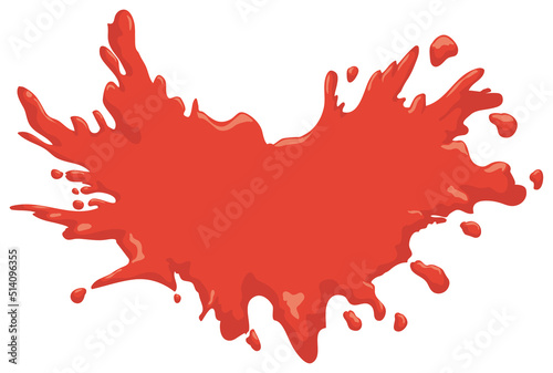 Isolated red splash over white background, Vector illustration