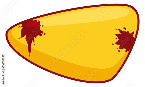 Yellow sign with red frame and two spots, Vector illustration