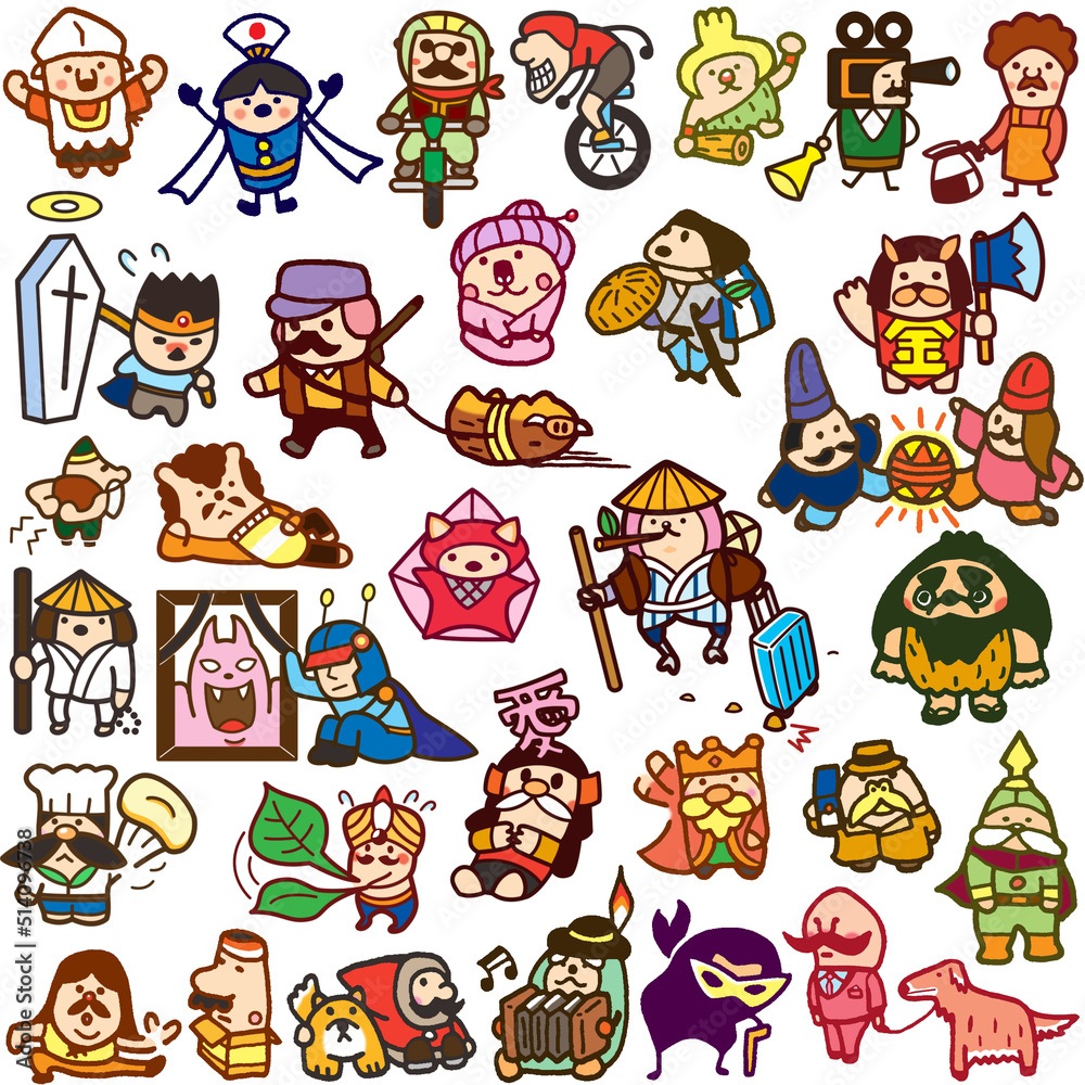 Fototapeta premium 人物のイラスト素材 忍者 キャラクターデザイン
