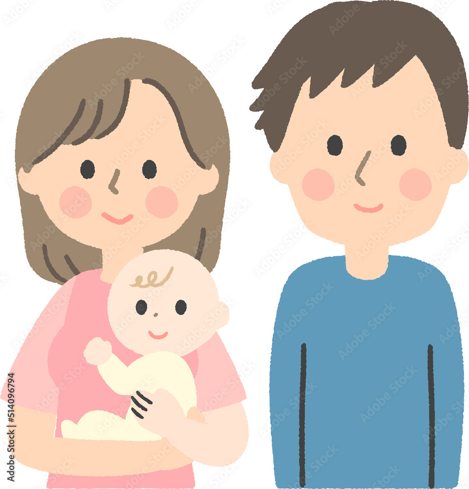 赤ちゃんがいる若い夫婦 赤ちゃんがいる若い夫婦