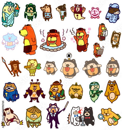 熊のイラスト素材　キャラクターデザイン