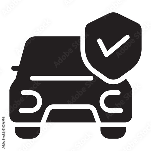 car insurance glyph icon