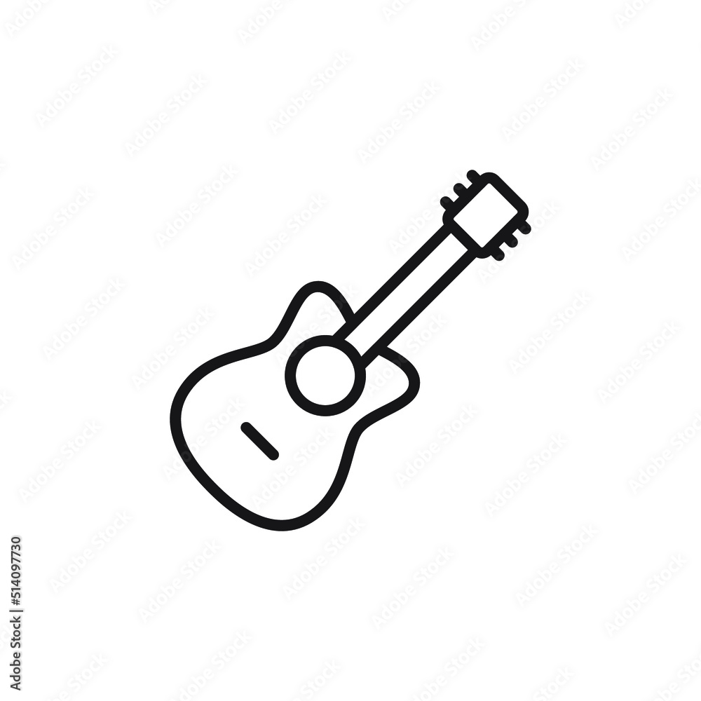 vector icon of guitar, acoustic musical instrument signed Isolated on white background. Trendy flat style for graphic design, logo, website, social media, UI, mobile app vector icon of guitar, acoustic musical instrument signed Isolated on white background. Trendy flat style for graphic design, logo, website, social media, UI, mobile app
