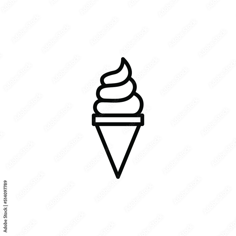 Ice cream cone vector icon isolated on a white background. Trendy ice cream symbol. Ice cream logo illustration