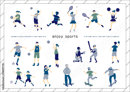 人物　様々なスポーツセット