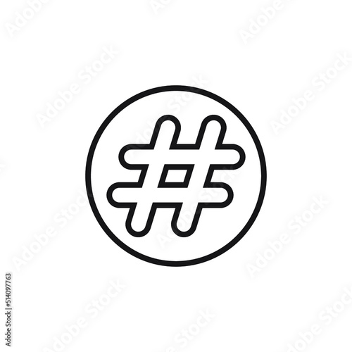 Hashtag icon vector Illustration of tag icon symbol on white background