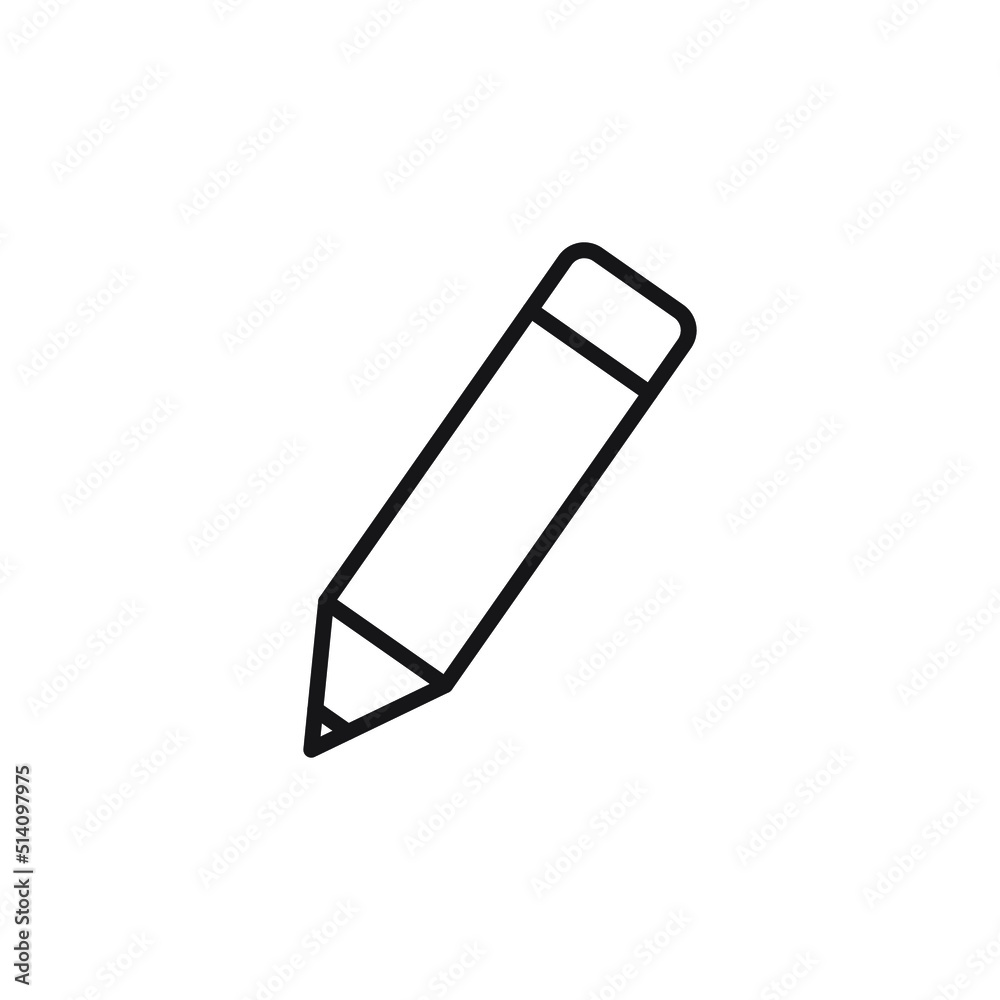 Flat icon pencil. One high quality pencil line symbol for web or mobile app design. Pencil line markings for design logos, visiting cards, etc. Outline logo illustrations Flat icon pencil. One high quality pencil line symbol for web or mobile app design. Pencil line markings for design logos, visiting cards, etc. Outline logo illustrations