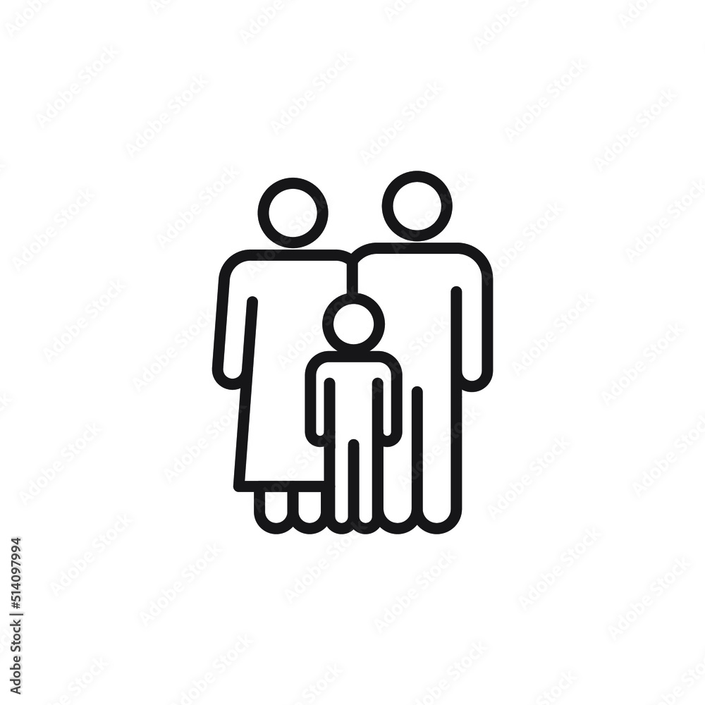 Family, parent and child, linear icons. In line with editable strokes Family, parent and child, linear icons. In line with editable strokes