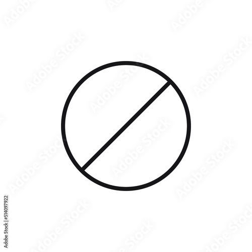 Prohibition sign regarding thin line icon Isolated on white background