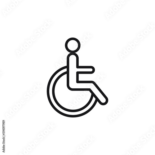 vector icon. Sign design. illustration of disabled person in wheelchair