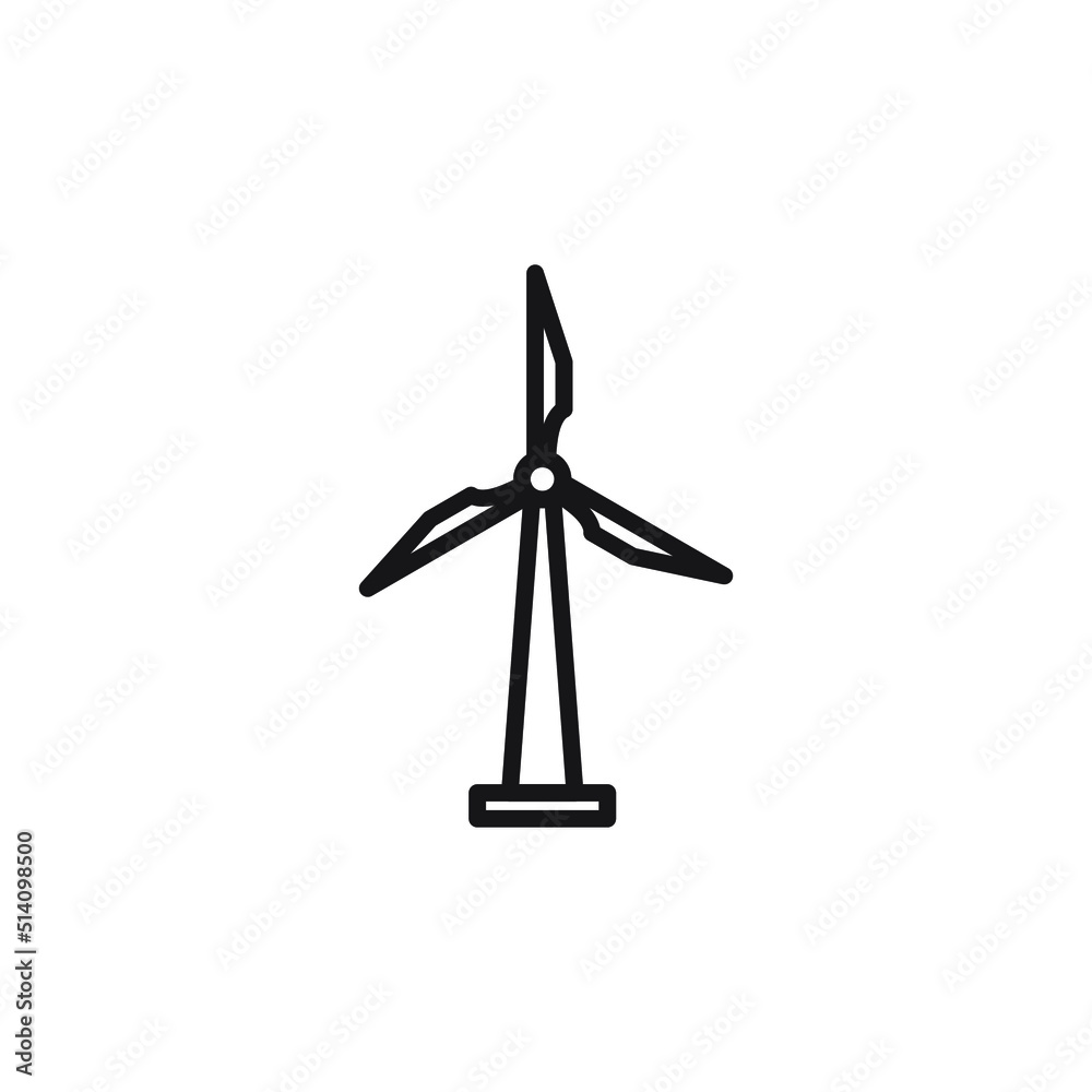 Wind power generation tower isolated vector Wind power generation tower isolated vector
