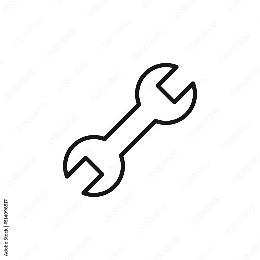 Wrench line  icon, labour day concept, repair equipment sign on white background, wrench icon in outline style for mobile and web design. Vector graphics.