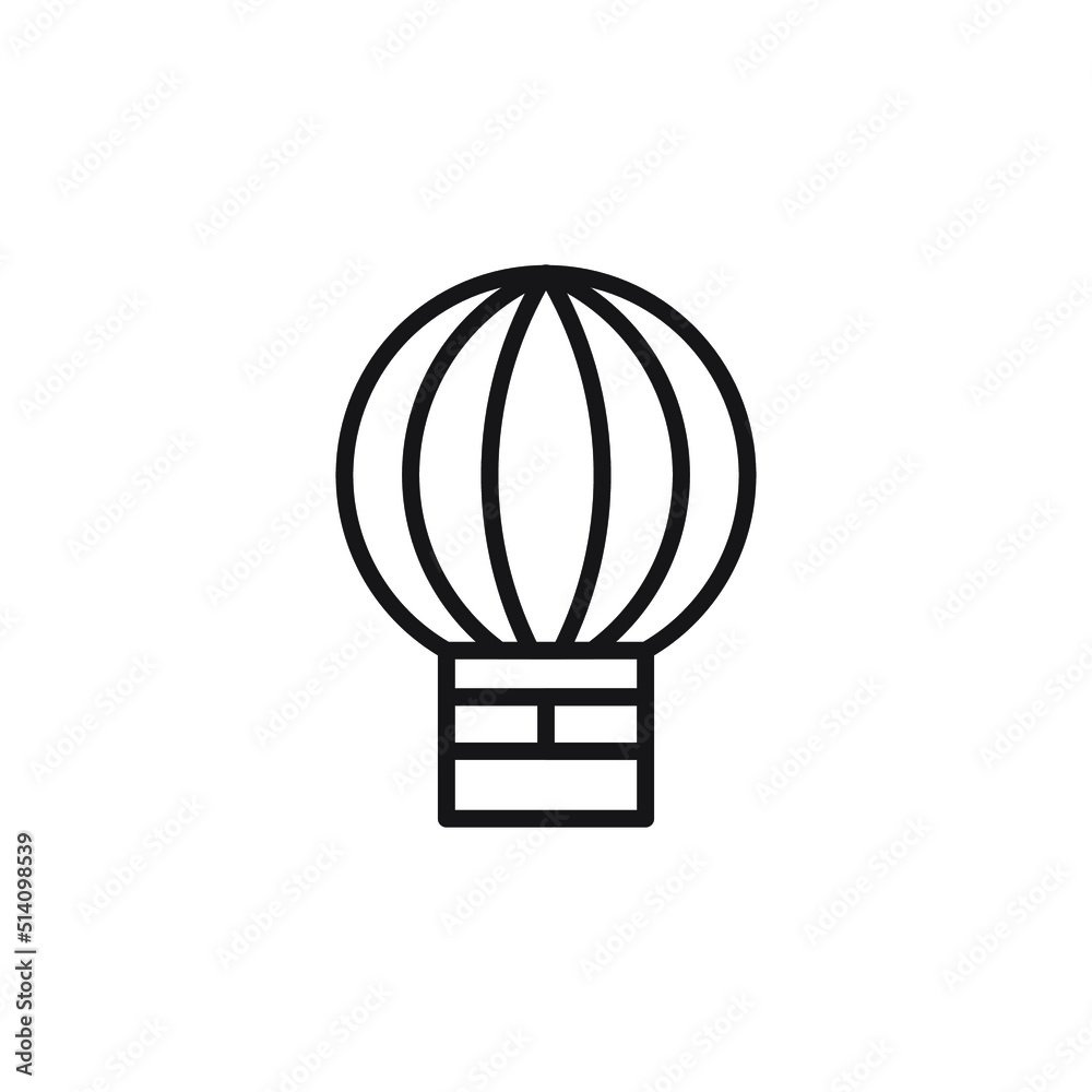 Vector illustration. air balloon line icon. isolated on white background Vector illustration. air balloon line icon. isolated on white background