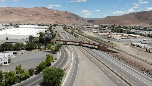 Freeway Interchange in Sparks Nevada, Aerial Drone Shot photo