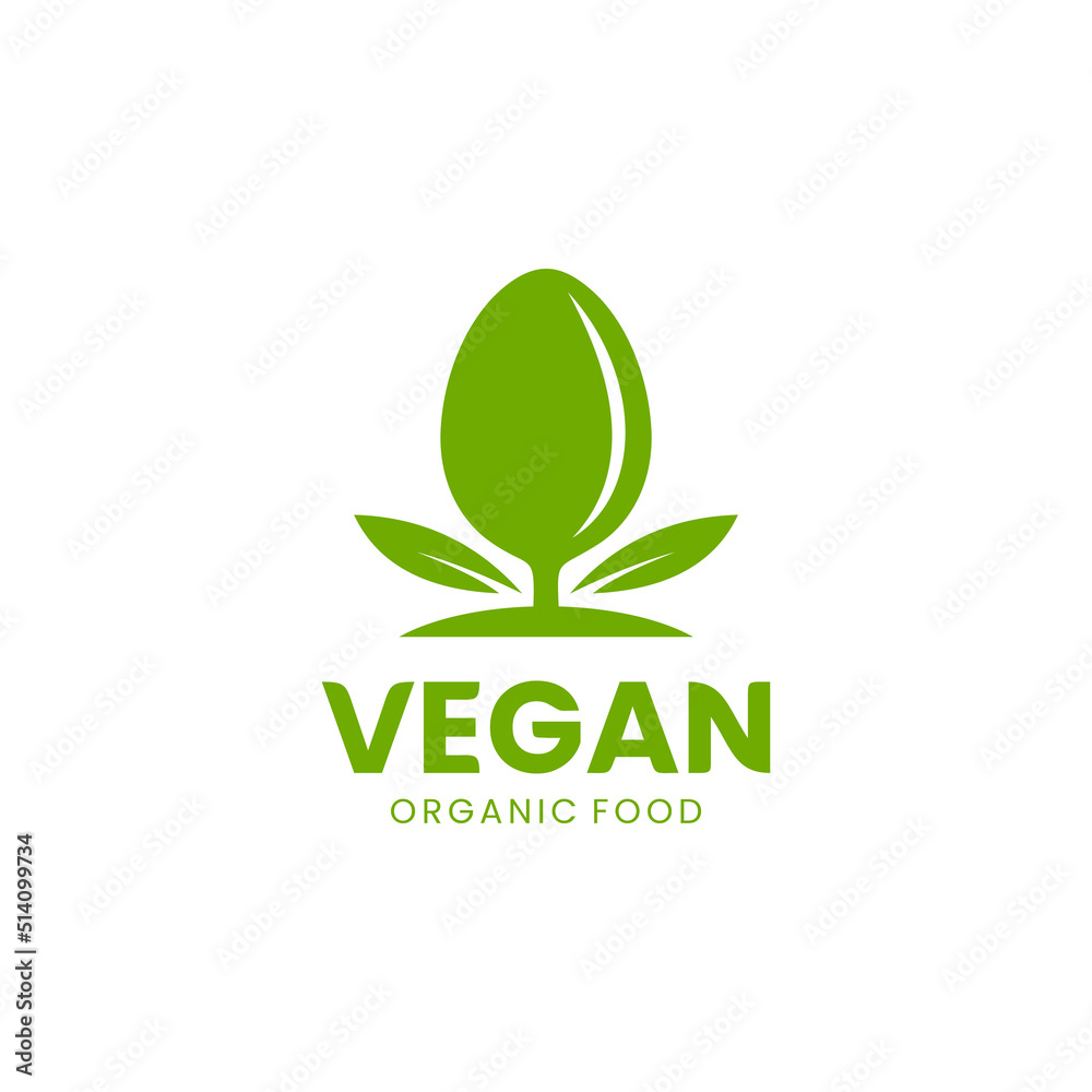 Eco food tree fork spoon leaf logo icon vector image Eco food tree fork spoon leaf logo icon vector image