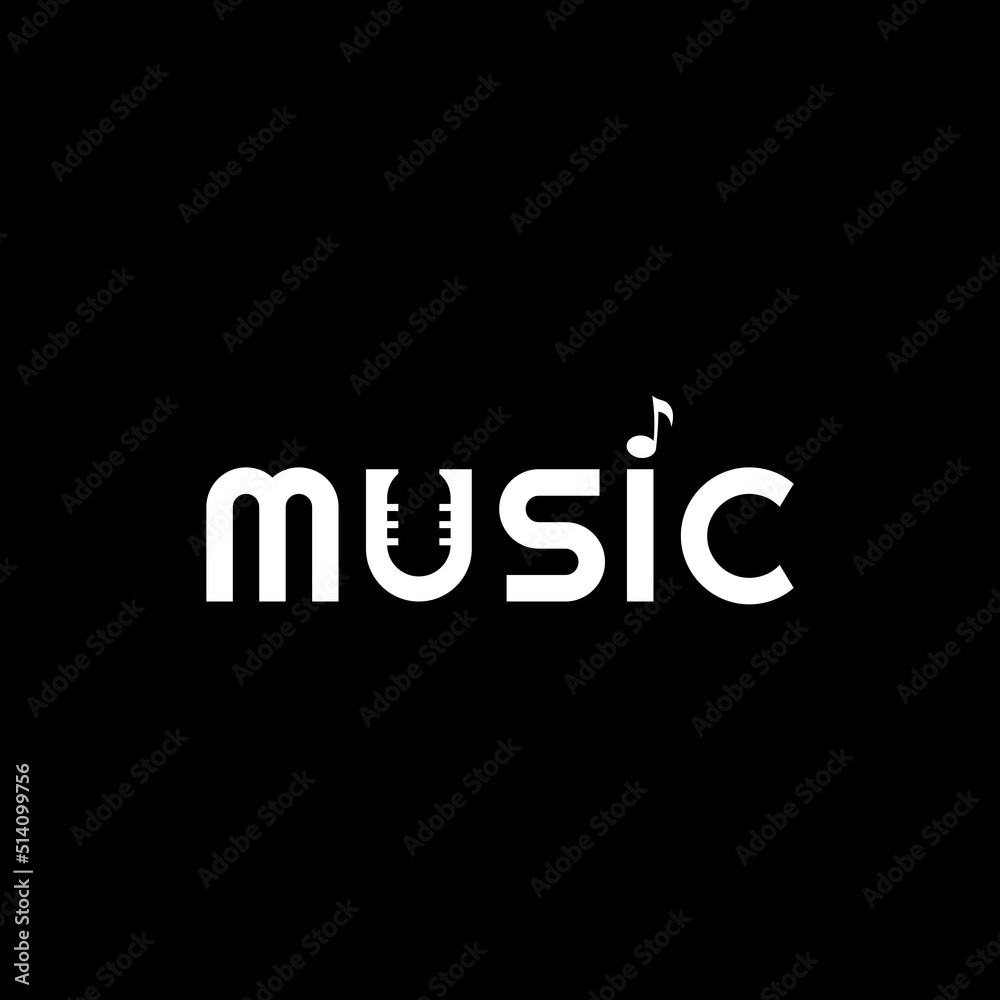 Obraz premium Music logo template Typography design style