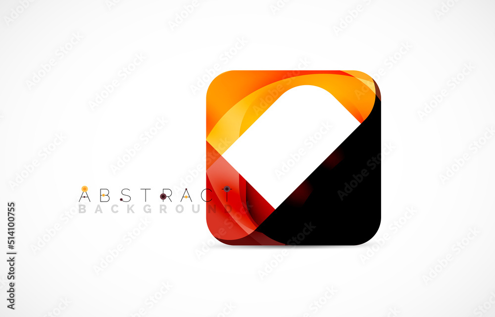 Minimal background. Abstract square shape with round corners created with wavy forms. Vector Illustration For Wallpaper, Banner, Background, Landing Page Minimal background. Abstract square shape with round corners created with wavy forms. Vector Illustration For Wallpaper, Banner, Background, Landing Page