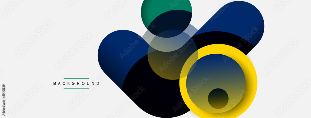 Circle and round shapes abstract background. Vector illustration for wallpaper banner background or landing page