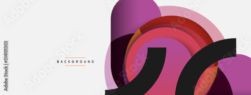 Vector round shapes circles minimal geometric background. Vector illustration for wallpaper banner background or landing page