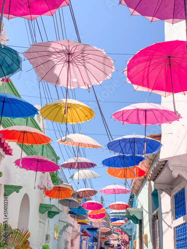 colored umbrellas cielo