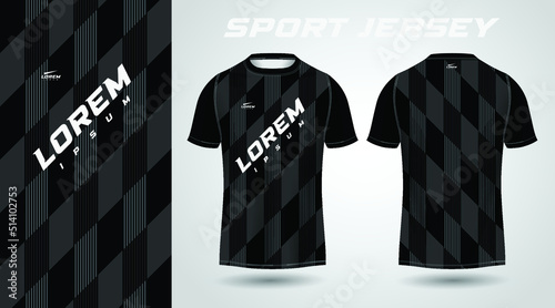black t-shirt sport jersey design