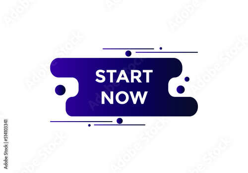 Start now button. social media post design. Colorful banner template
