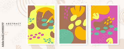 Trendy set of abstract creative minimal artistic hand painted compositions. vector illustration