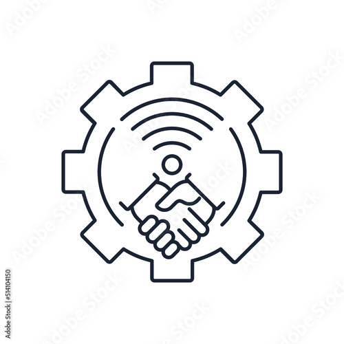 Ongoing business support. Vector linear icon isolated on white background.