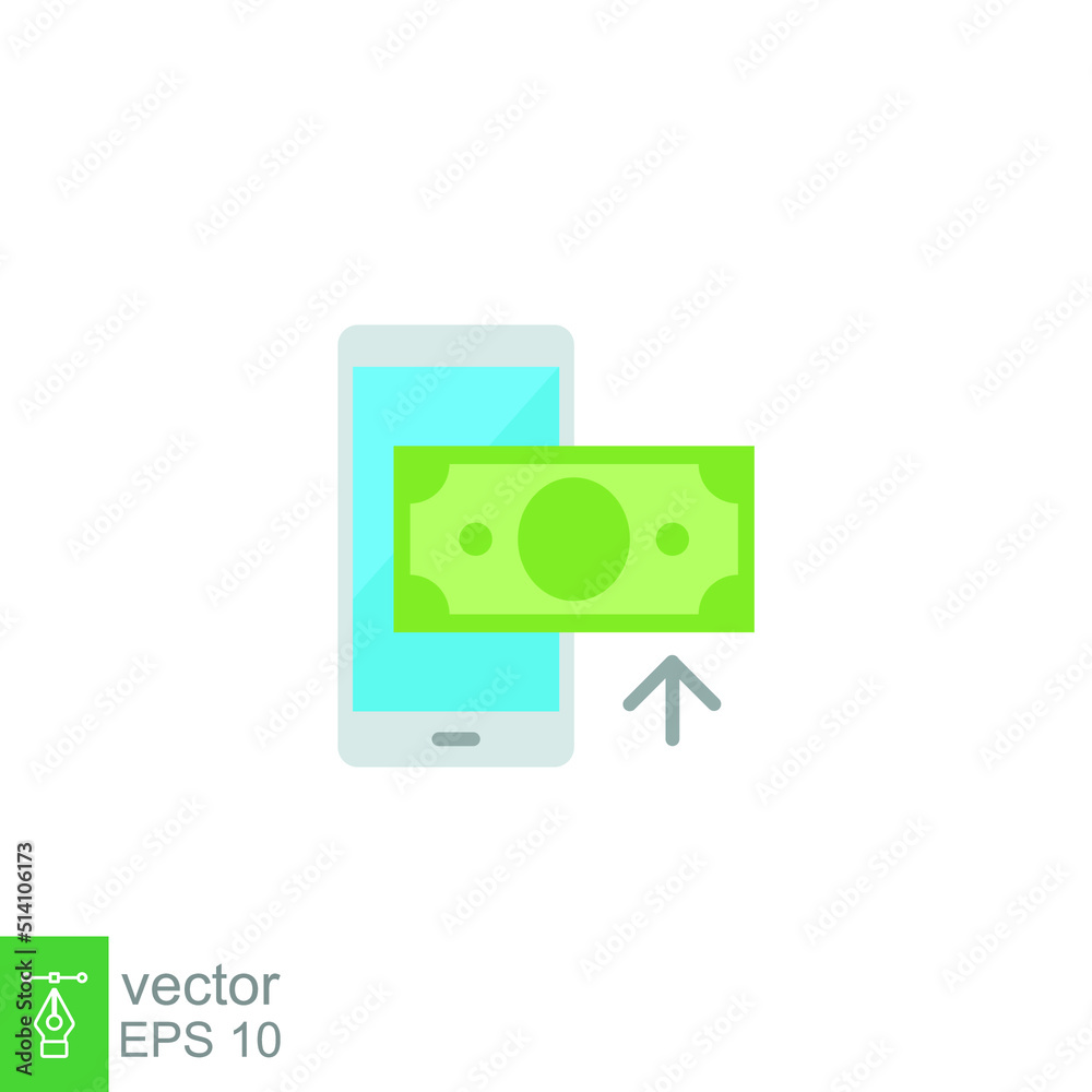 Top up payment icon. Simple color, flat style. Mobile, card, phone, prepaid, credit, business concept. Sign symbol design. Vector illustration isolated on white background. EPS 10 Top up payment icon. Simple color, flat style. Mobile, card, phone, prepaid, credit, business concept. Sign symbol design. Vector illustration isolated on white background. EPS 10