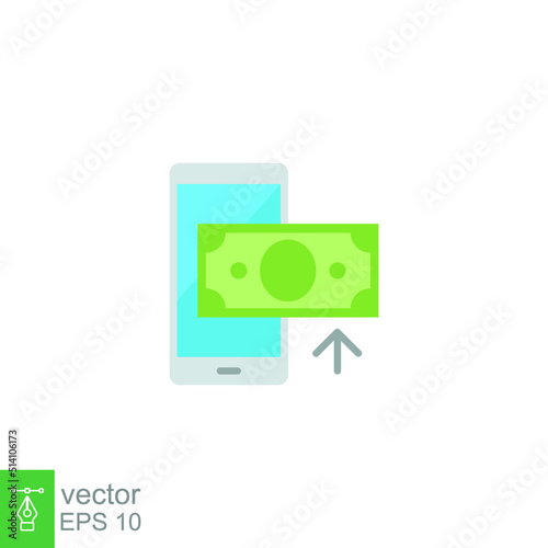 Top up payment icon. Simple color, flat style. Mobile, card, phone, prepaid, credit, business concept. Sign symbol design. Vector illustration isolated on white background. EPS 10