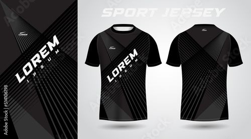 black t-shirt sport jersey design