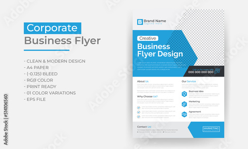 Corporate business flyer template design set, vector template design, creative poster or business brochure template design	