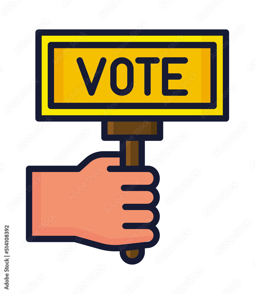 hand with elections vote banner hand with elections vote banner