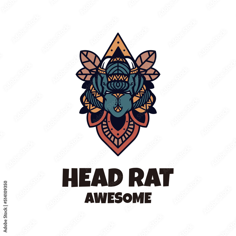 Obraz premium Illustration vector graphic of Head Rat Logo, good for logo design