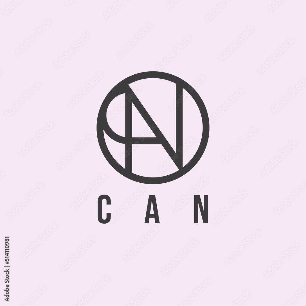 The logo is a combination of circles and lines that form the word can.