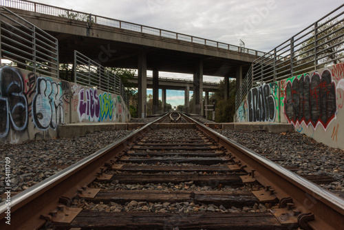 tracks in the distance