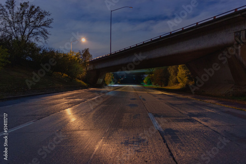 driving on the highway at night