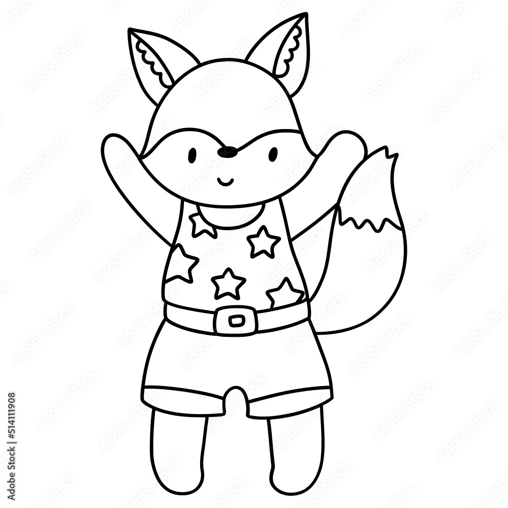 Fox boy USA animal, Animal USA 4th July concept Fox boy USA animal, Animal USA 4th July concept