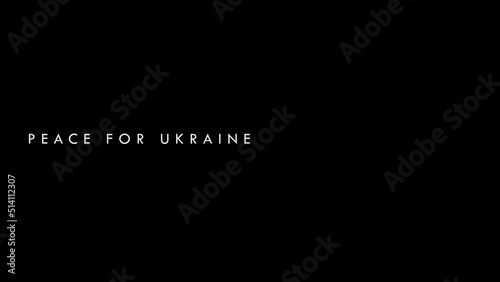 Stylish Peace for Ukraine animated text - animation motion graphics replacable black background (easy to make transparant) photo