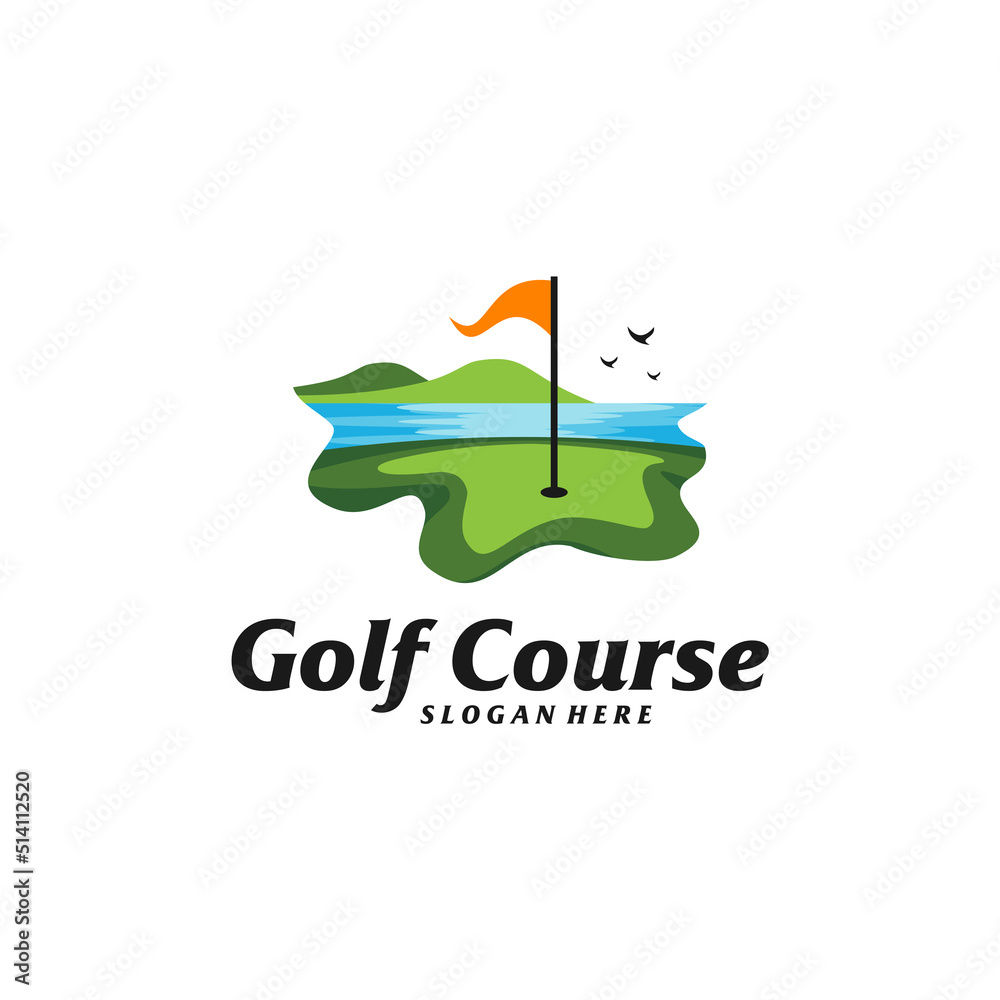 Golf course Logo Design Template. Golf course logo concept vector
