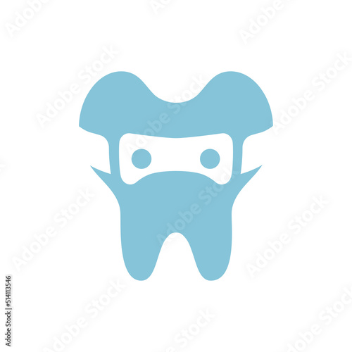 dental and ninja match logo illustration