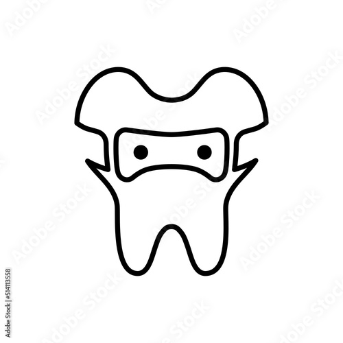 dental and ninja match logo illustration