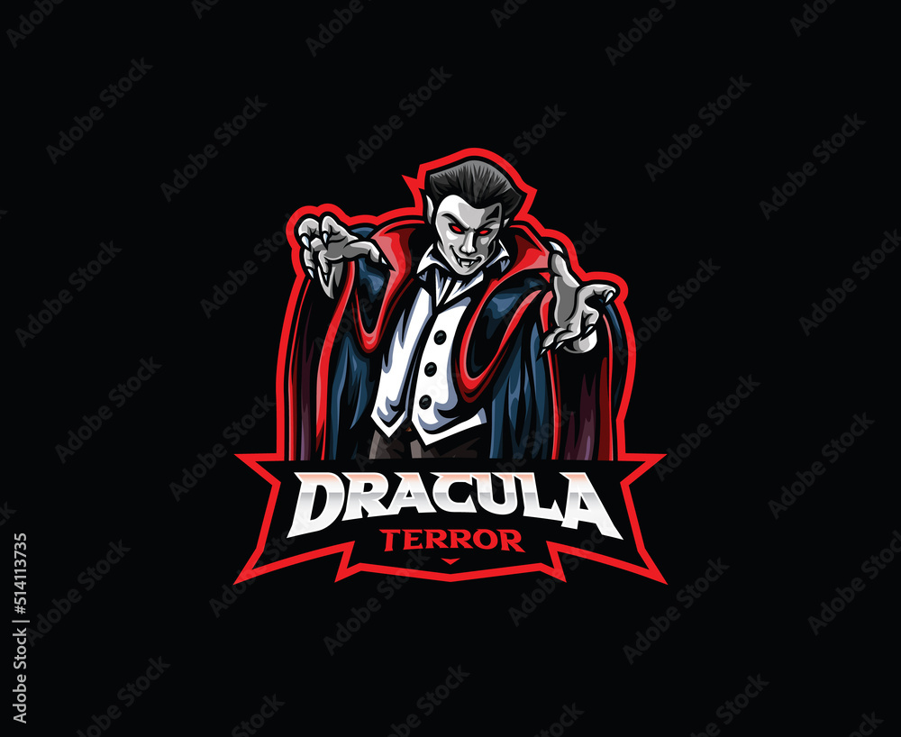 Dracula mascot logo design